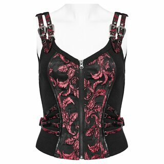 Punk Rave - Poisen Ivy Red Corset Top XL-2XL