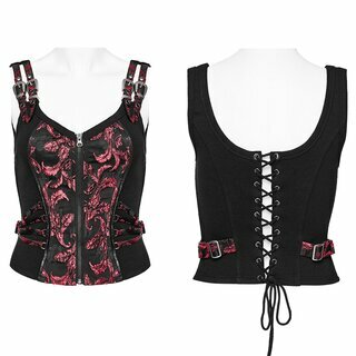 Punk Rave - Poisen Ivy Red Corset Top XL-2XL