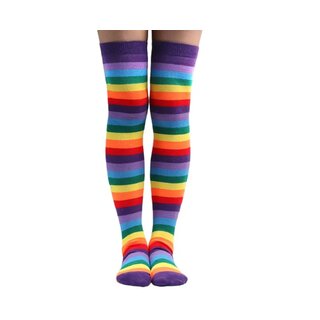 Overknees - Rainbow lila