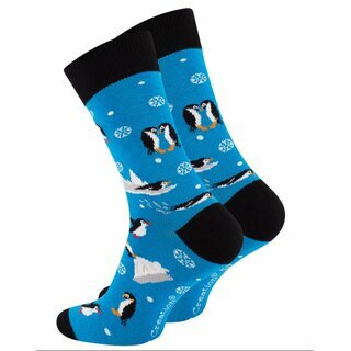 Socken - Strmpfe -  Pinguine - blau 36-40
