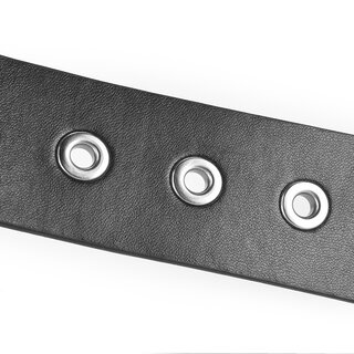 Grtel - Pyramidennieten  - 110 cm schwarz/ silber