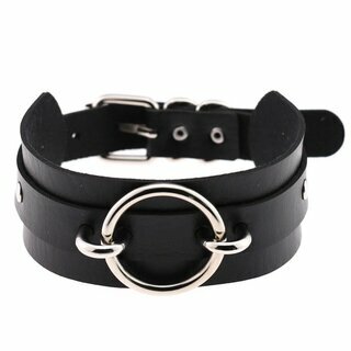 Halsband - groer Ring - 4,5 cm silber
