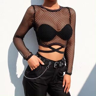 Netzshirt - Crop Top