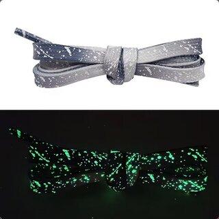 Schnrsenkel -  Glow in the dark - Splash - 120 cm grauschwarz