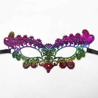 Maske aus Spitze - Augenmaske Asymm bunt