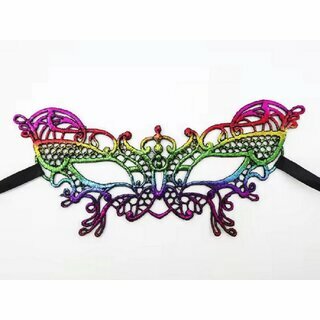 Maske aus Spitze - Augenmaske Asymm bunt