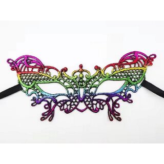 Maske aus Spitze - Augenmaske Rose bunt