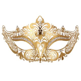 Filigrane Maske aus Metall  Delux gold