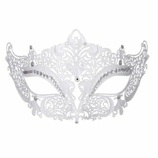 Filigrane Maske aus Metall  Phantom schwarz