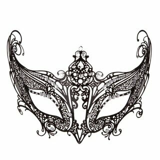 Filigrane Maske aus Metall  Phantom schwarz