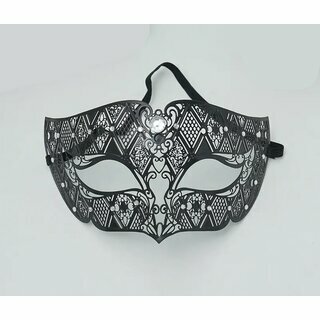 Filigrane Maske aus Metall  Phantom schwarz