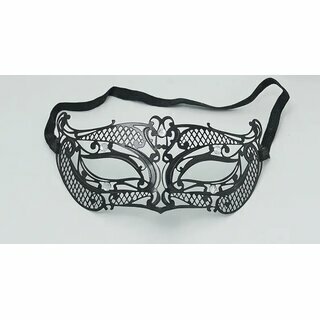 Filigrane Maske aus Metall  Phantom schwarz