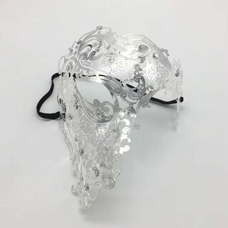 Filigrane Maske aus Metall  Phantom schwarz