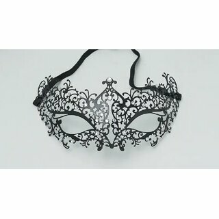 Filigrane Maske aus Metall  Phantom schwarz