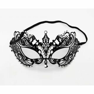 Filigrane Maske aus Metall  Phantom schwarz