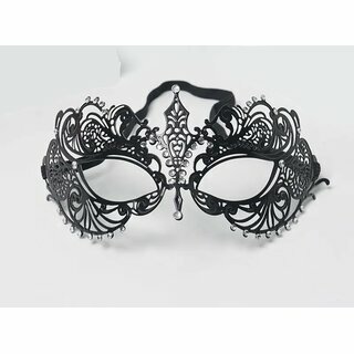 Filigrane Maske aus Metall  Phantom schwarz