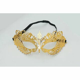 Filigrane Maske aus Metall  Phantom schwarz