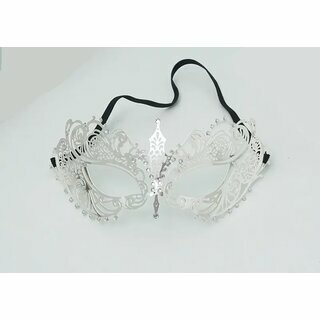 Filigrane Maske aus Metall  Phantom schwarz