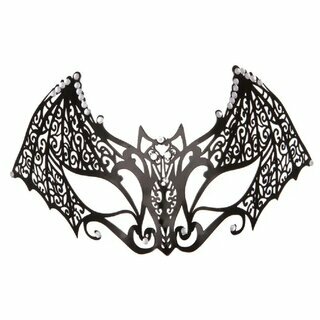 Filigrane Maske aus Metall  Phantom schwarz