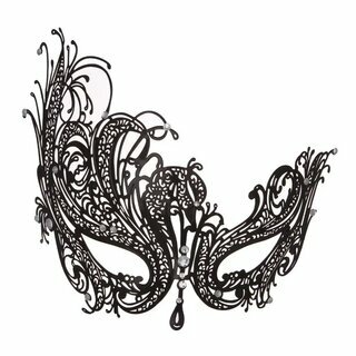 Filigrane Maske aus Metall  Swan gold