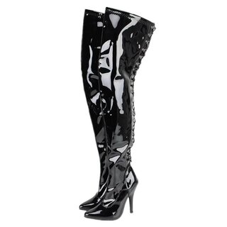 Erogance - Overknee Stiefel - S3063 - Lack - schwarz 44