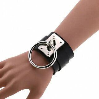 Armband - Platte mit Ring silber