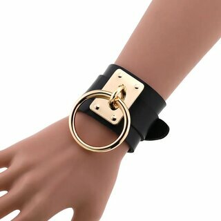 Armband - Platte mit Ring silber