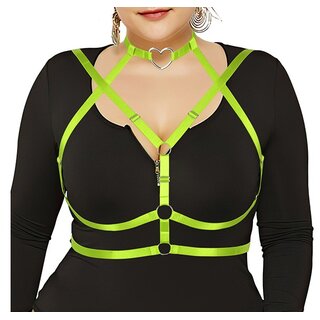 Harness  - Brustharness - Heart neon grn