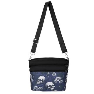 Tasche -  Flowers and Skulls IV