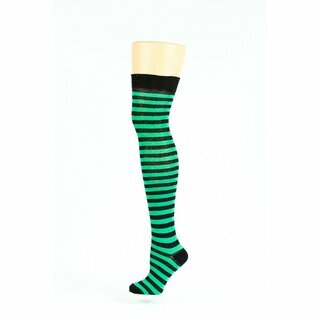 Overknees dunkelgr�n/schwarz