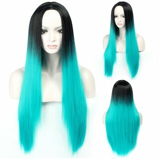 Percke  - lang lila - schwarzer Ansatz