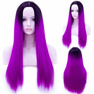 Percke  - lang lila - schwarzer Ansatz