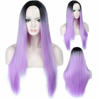 Percke  - lang lila - schwarzer Ansatz