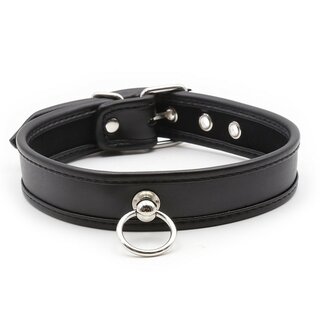 Halsband -  kleiner O-Ring schwarz/wei�