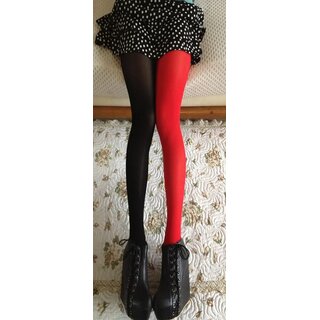 Strumpfhose - 2 Beine 2 Farben schwarz/grn
