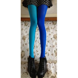 Strumpfhose - 2 Beine 2 Farben schwarz/grn