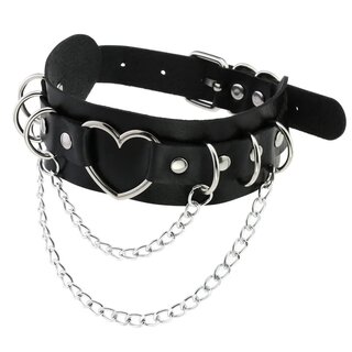 Halsband - Herz, D-Ringe und Ketten