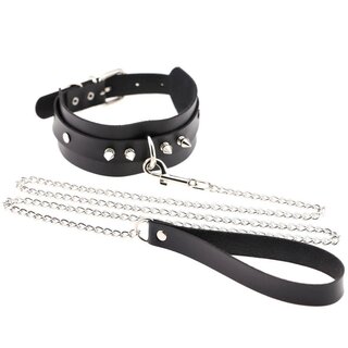 Halsband - Nieten, D-Ringe und Leine