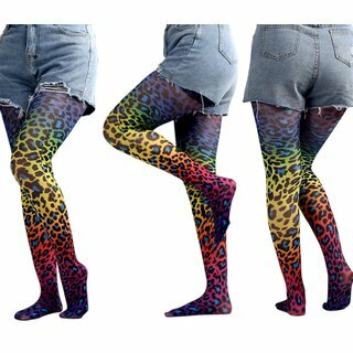 Strumpfhose - Leopard orange