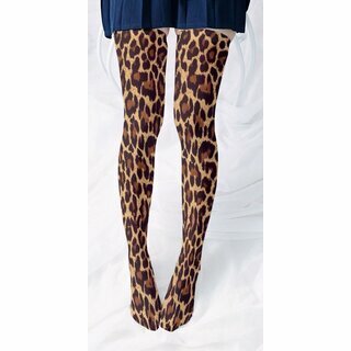 Strumpfhose - Leopard orange