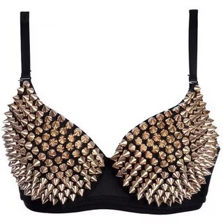 Cone Stud Bra - Nieten BH - gold