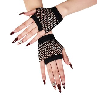 Netzhandschuhe - kurz - Perlen