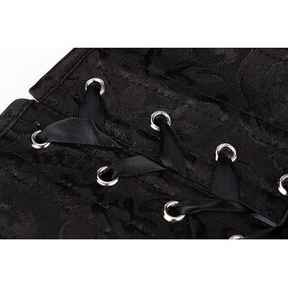 Unterbrustkorsage - Brokat - schwarz S