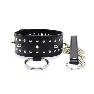 Halsfessel - Halsband mit Nieten, Mini-Schloss