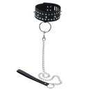 Halsfessel - Halsband mit Nieten, Mini-Schloss