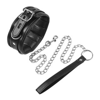 Halsfessel - Halsband mit D-Ringen und Leine