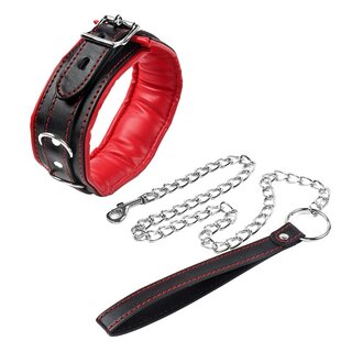 Halsfessel - Halsband mit D-Ringen und Leine
