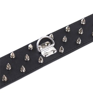 Halsfessel - Halsband mit Killernieten, Mini-Schloss