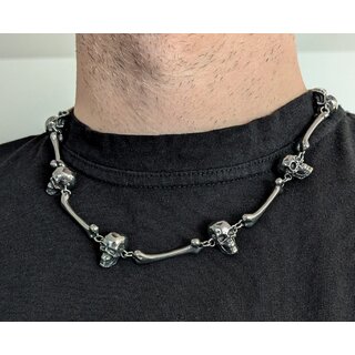 etNox - Edelstahlkette - Skull �n� Bones 45 cm