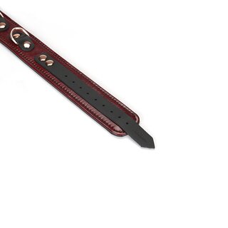 Liebe Seele - Halsband mit Fhrungsleine - weinrot/ rosgold